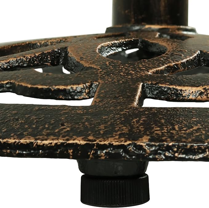 Sunnydaze 40-Inch H Cast Iron Bar Height Patio Table - 26-Inch Tabletop Diameter - Bronze Color