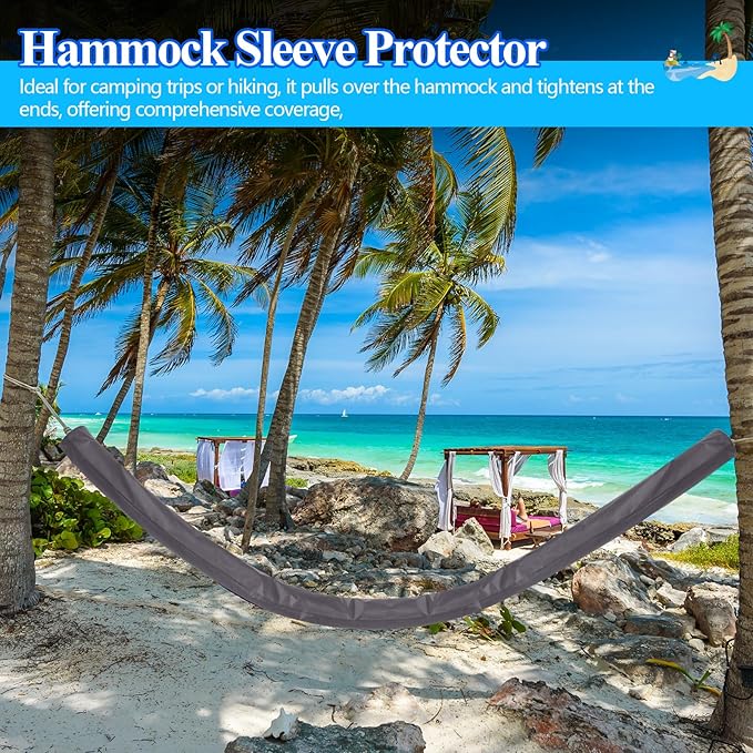 2 Pcs Hammock Cover Sleeve Waterproof 12 ft Lightweight and Compact Camping Storage Protector Fits Most Hammock for Outdoor Hiking Camping, Grey