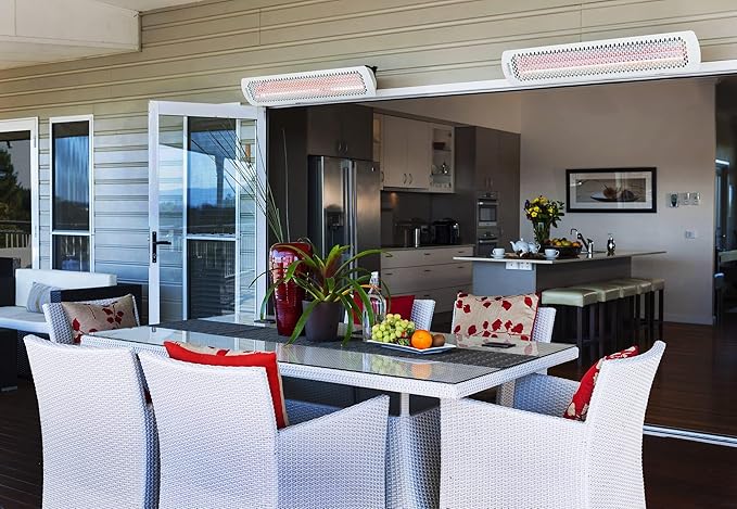 Bromic Tungsten Smart Heat 6000W Electric Patio Heater – Dual Element Infrared, 220V-240V, White Finish – BH0420013