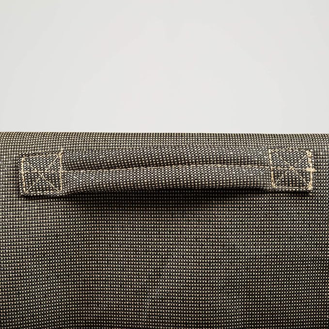 Budge NeverWet Hillside Slim Patio Ottoman Cover/Coffee Table Cover, Premium Outdoor Waterproof Patio Furniture Covers, Medium, Black and Tan Weave