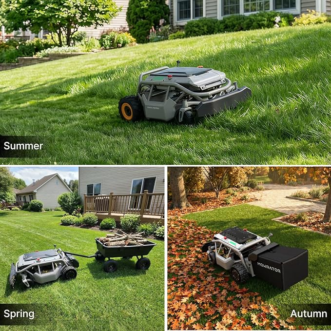 Mowrator S1 2WD 18Ah Remote Control Lawn Mower, 45% (24°) Slope, Spring to Fall Yard Care, with Leaf Shredding Vacuum, 21" Width, 1.8–4.6" Cutting Height, Up to 1.12 Acres