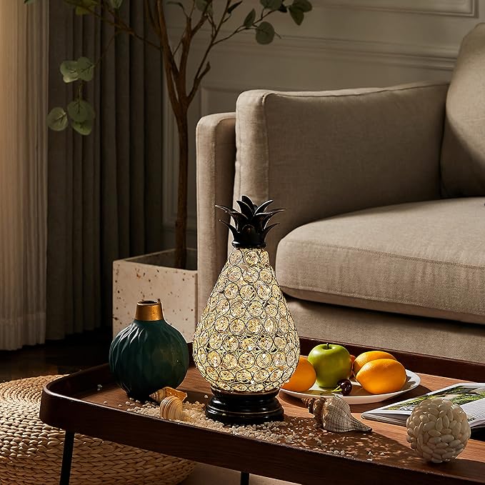 MOZEAL Extra Large Crystal Pineapple Lamp,13 in Lantern Decorative,IP44 Waterproof,6 Hours Timer,Battery Operated,As a Gift,for Farmhouse/Garden/Outdoor/Patio/Porch/Table/Backyard/Mantle Decor