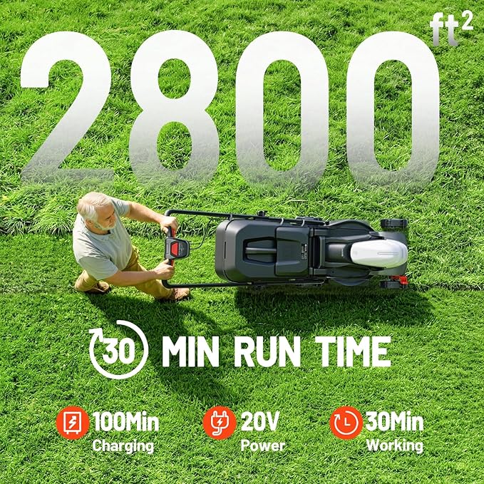 Litheli Lawn Mower Cordless 14 in, Grass Cutter Machine for 2800 Sq. Ft, Lawnmower with Brushless Motor, Included 1 * 5.0 Ah Battery and Charger