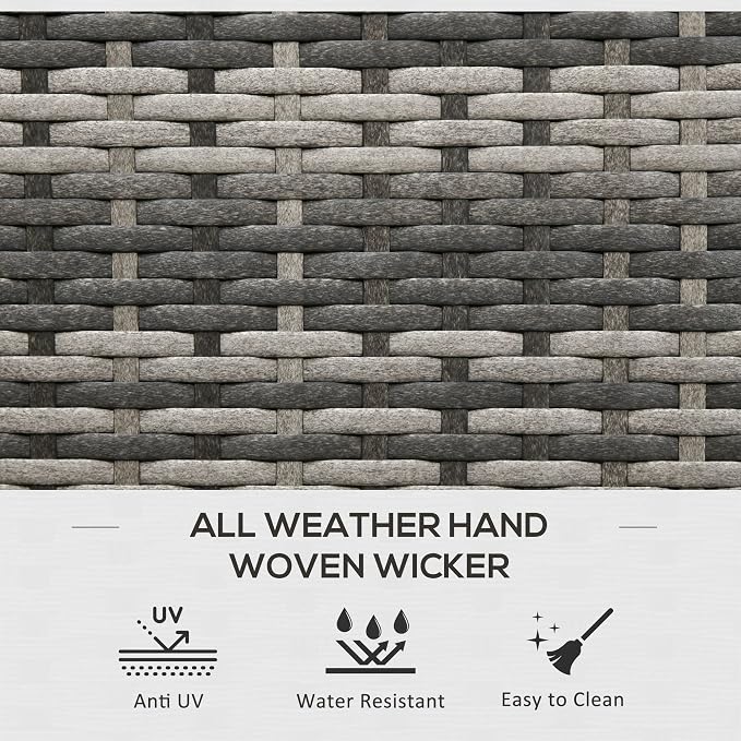 113 Gallon Deck Box, Rattan Outdoor Storage Box, Waterproof Storage Container for Indoor, Patio Furniture Cushions, Pool Supplies, Garden Tools, Dark Gray