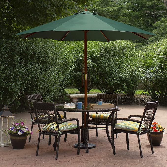 Northlight 8.5ft Outdoor Patio Market Umbrella with Wooden Pole, Green