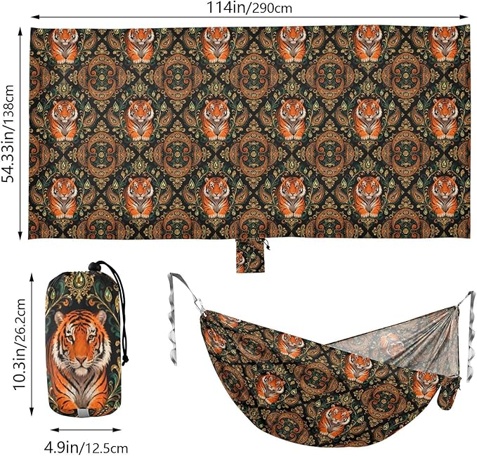 Ornate Animal Camping Hammocks with Hanging Rope Swing Hammock for Outside Beach Patio Garden