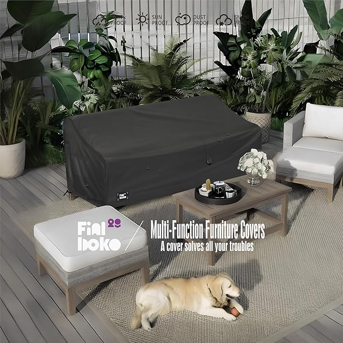 3-Seater Outdoor Couch Cover,85" Wx38 Dx35 H Patio Sofa Cover,100% Waterproof Heavy Duty Patio Furniture Covers,Black