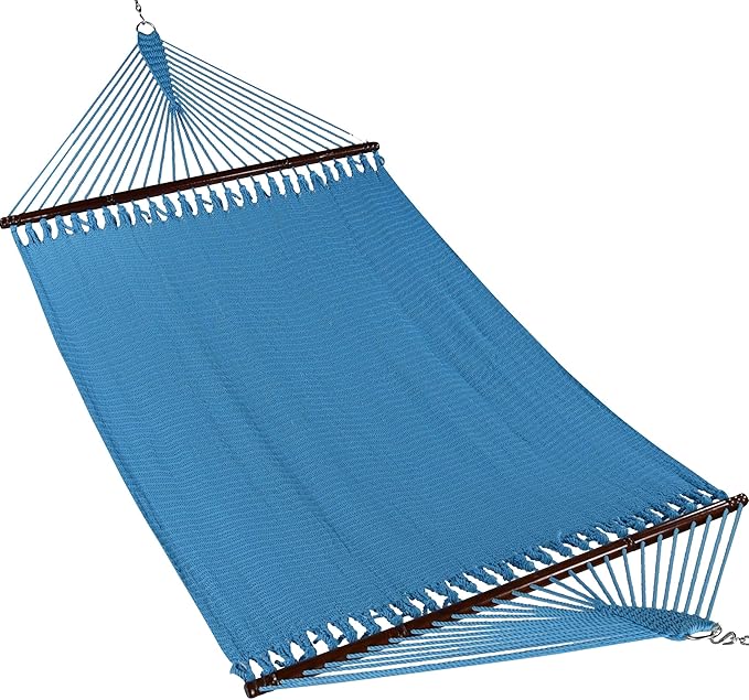 Jumbo Caribbean Hammock - 55 Inch - Soft-Spun Polyester - Light Blue