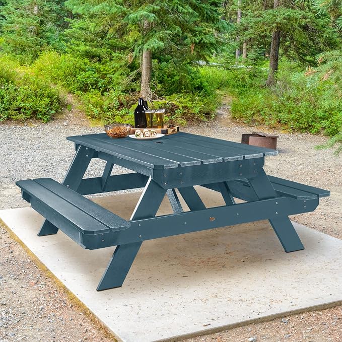 Highwood Professional Commercial Grade National Picnic Table, Nantucket Blue