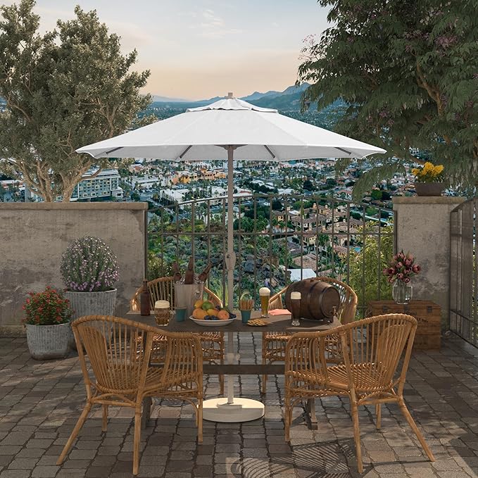 California Umbrella 7.5' Rd Aluminum Patio Umbrella, Crank Lift