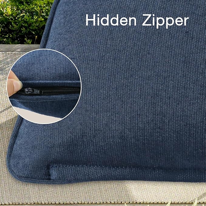 Unimatta Sunbrella Decorative Outdoor Water Repellent Throw Pillows with Inserts, Set of 4, 20" x12" Pillows for Patio, Backyard, Bed, Couch, and Patio Furniture, Specrtum Indigo