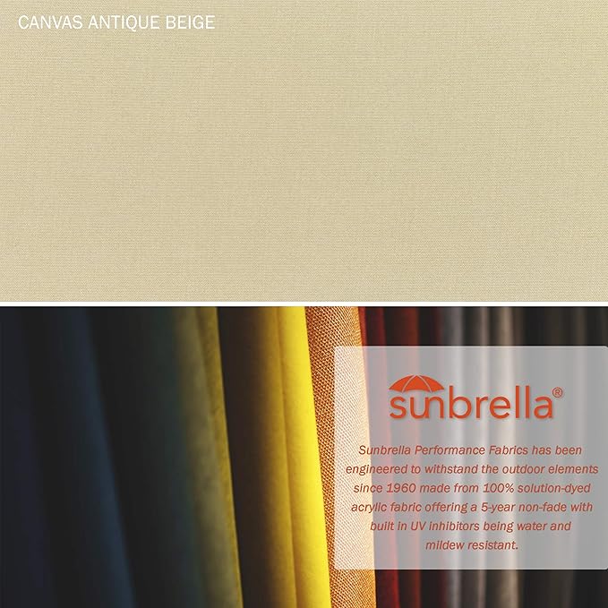 California Umbrella Replacement Canopy Cover in Sunbrella Antique Beige Umbrella, 11' Round