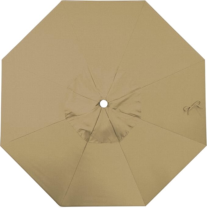 California Umbrella Replacement Canopy Cover in Sunbrella Linen Sesame Umbrella, 7.5' Round