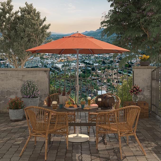 California Umbrella 7.5' Rd Aluminum Patio Umbrella, Crank Lift