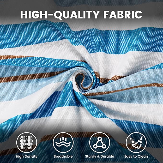 Lazy Daze Hammocks Extra Large Double Hammock, Portable Camping Hammock with Travel Bag & Tree Straps for Outdoor, Camping, Backyard, Patio, 550lbs Capacity, Blue & Light Gray
