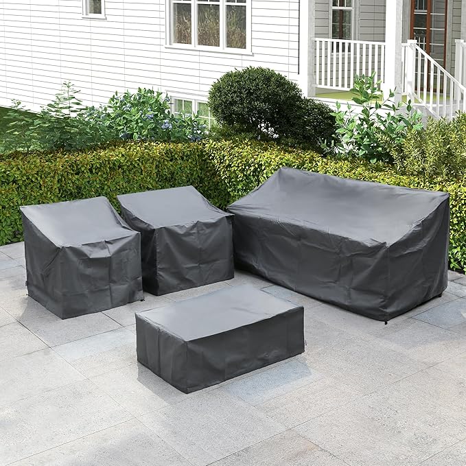 Patio Furniture Covers,Outdoor Furniture Cover Waterproof,Patio Furniture Set Covers for 4 Piece Outdoor Conversation Set,Patio Covers Set-XX-Large (Grey)