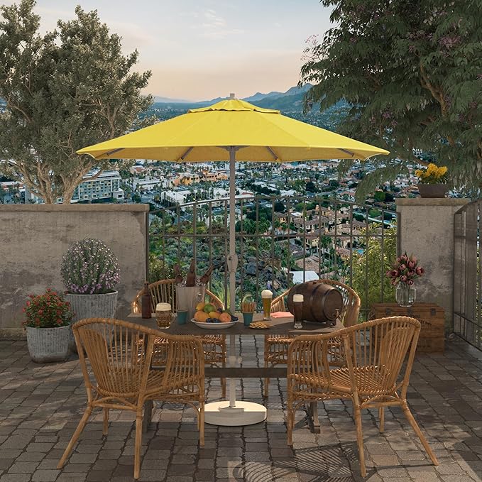 California Umbrella 7.5' Rd Aluminum Patio Umbrella, Crank Lift