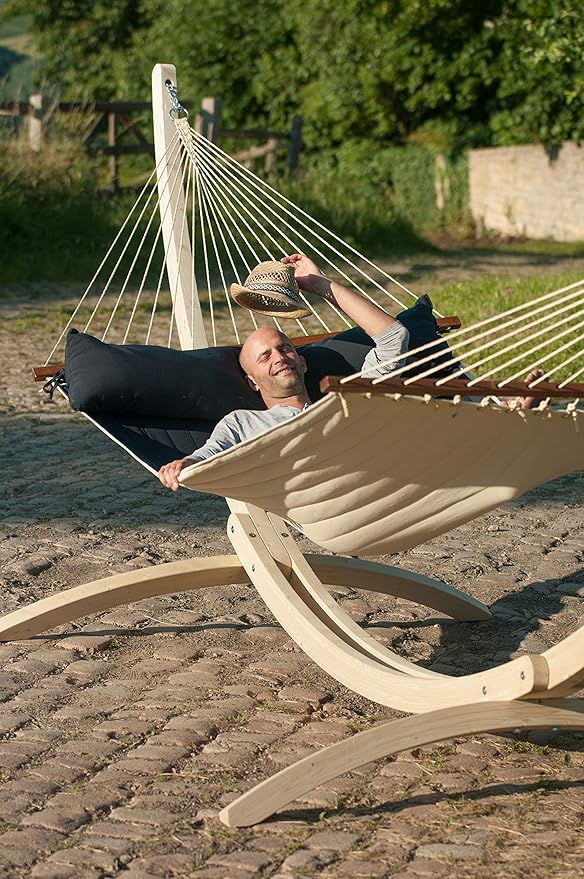 LA SIESTA Alabama Navy Blue - Quilted Spreader Bar Hammock Size King