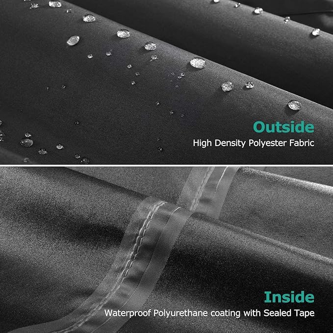 SunPatio Outdoor Daybed Cover Waterproof 88 Inch, Round Daybed Protector Patio Canopy Sofa Cover with Taped Seam and Air Vent, 88" L x 85" W x 16"/35" H, All Weather Protection, Black