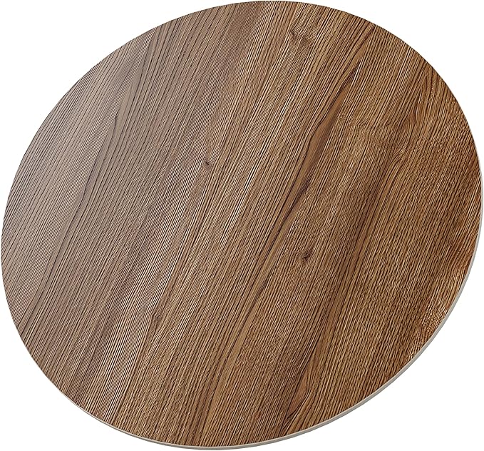 Table Top 35.4″ Round Walnut Sintered Stone - Heat Scratch Stain Resistant for Dining Office Bar Patio, Weatherproof Easy Clean