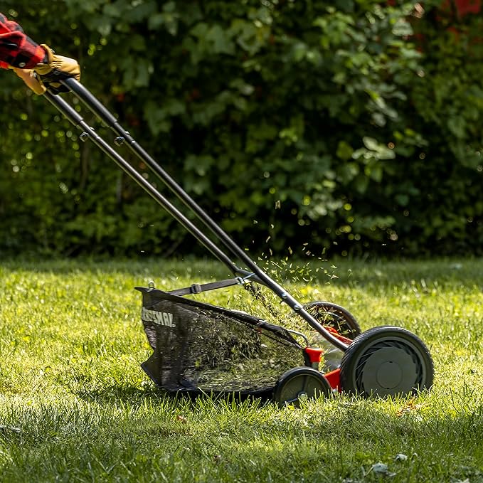 Craftsman 1816-18CR 18-Inch 5-Blade Push Reel Lawn Mower with Grass Catcher, Red