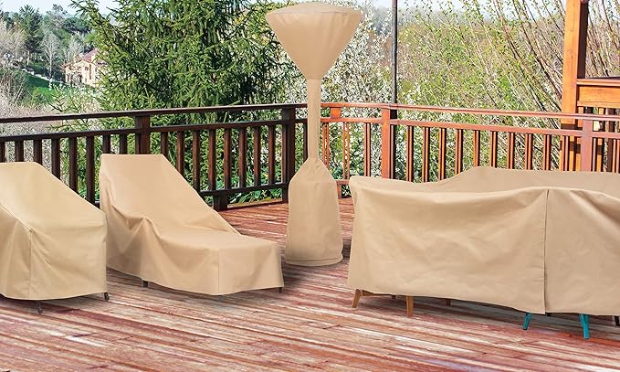 Modern Leisure Basics Patio Chaise Lounge Chair Cover - Weather-Resistant Fabric - Furniture Protection Perfect for Patio, Deck, and Porch - 76" L x 27" W x 30" H - Khaki - 1-Pack - 2023 Model