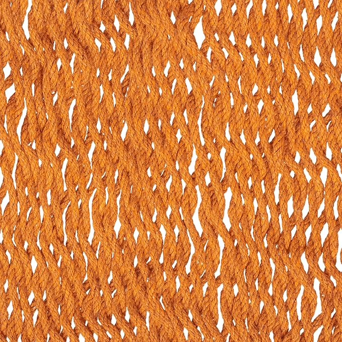 NOVICA Bright Orange Hand Woven Cotton Mayan 1 Person Rope Hammock with Hanging Accessories, 'Mango Paradise' (Single)