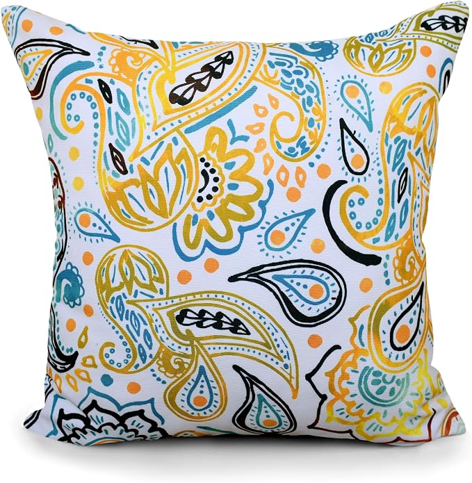COZY TRENDS Decorative Indoor Outdoor Waterproof Throw Pillows with Inserts - Stylish Comfort for Your Patio Furniture, Garden Chairs, or Indoor Décor 18x18 Inches | Set of 2 (Yellow)