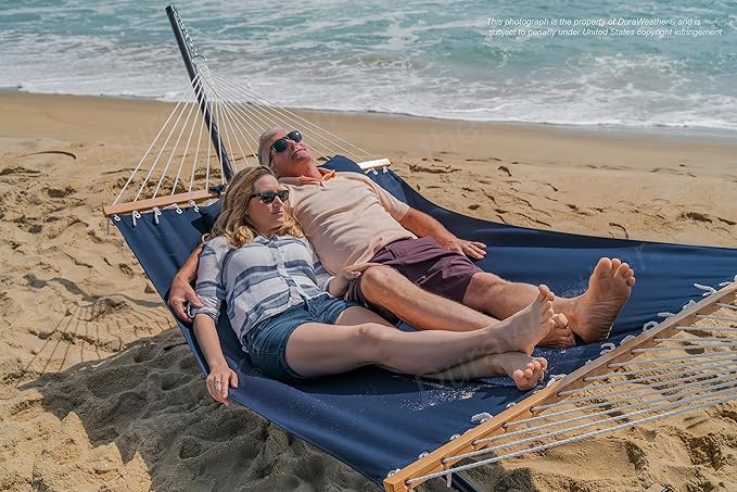 Classic All-Weather Outdoor Hammock with Pillow Sunbrella® Fabric Deluxe Size (Canvas Navy (#5439-0000))