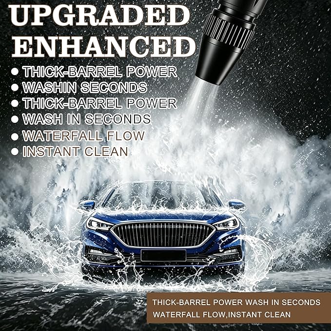 Home High-Pressure Car Wash Water Gun with Booster Nozzle and Fixation, Generic High Pressure Water Gun, Adjustable Spray Settings, for Watering Vegetables, and Car Washing (3pcs) (Pagoda-shaped)
