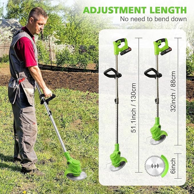 Cordless Weed Wacker-Electric Weed Wacker 3-in-1 Stringless Lightweight Weed Trimmer/Edger/Grass Cutter, All-in-One Tool for Yard Maintenance Must Haves,Yard Maintenance Must Haves.