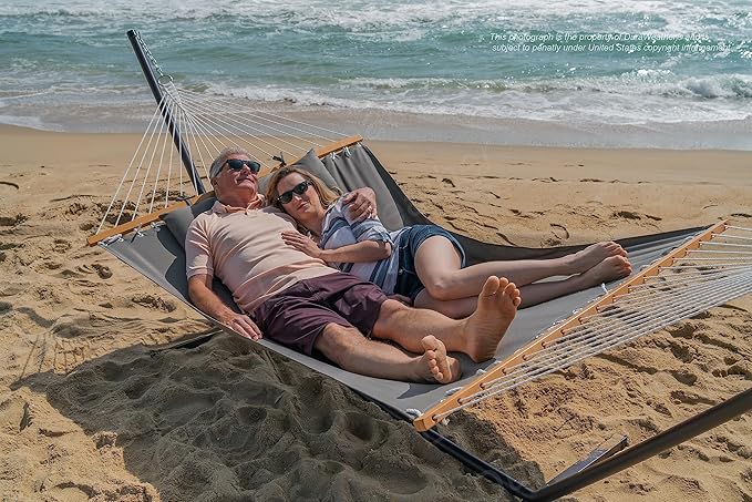 All-Weather Classic Outdoor Hammock with Pillow Deluxe Size Sunbrella® Fabric (Spectrum Graphite (#48030-0000))