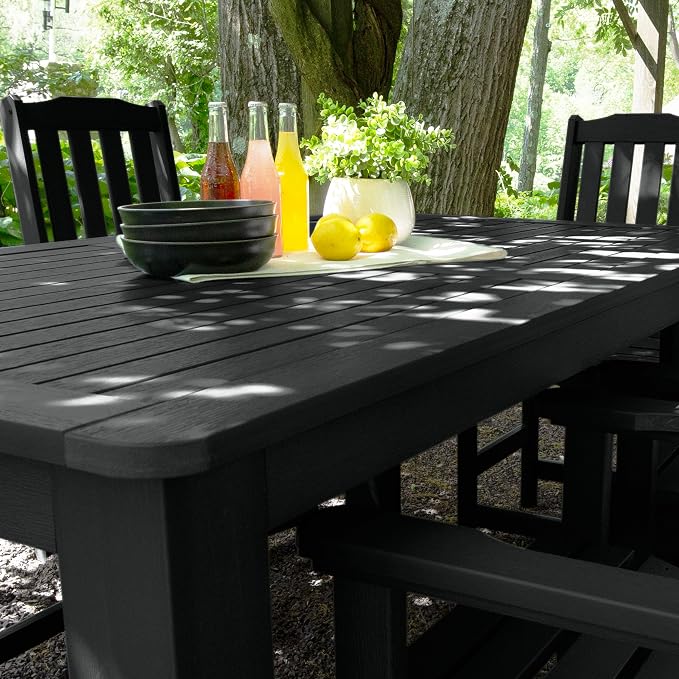 Highwood AD-ST7LH2CO4BA-BKE Lehigh 7pc Rectangular Counter Height Dining Set 72" x 42", Black