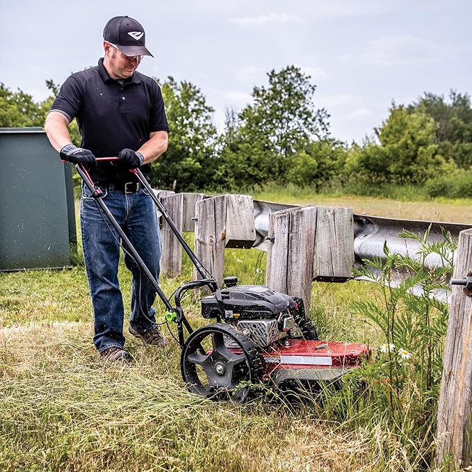 Earthquake Walk Behind String Mower With 160cc Viper 4-Cycle Engine, 22” Cutting Diameter, 14” Never-Go-Flat Wheels, Easy Assembly, Adjustable Handlebar, 40314