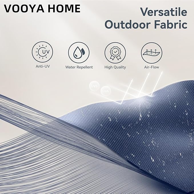 VOOYA HOME 15ft Large Patio Umbrellas Base NOT Included, Outdoor Double-Sided Umbrella with Crank Handle, UV Protective for Pool, Lawn Garden, Backyard (Pole Diameter 1.9 inch) Navy Blue