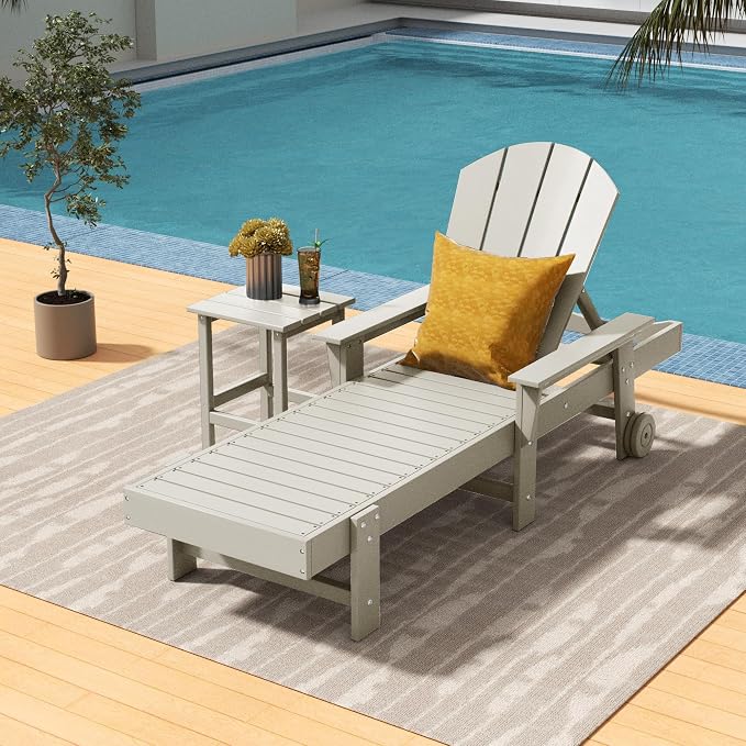 Costaelm Square Outdoor Side Tables, Adirondack Patio Tables for Outside, HDPE Patio End Table Weather Resistant, Balcony Table for Pool, Seaside, Backyard, Porch, Indoor Companion, Sand
