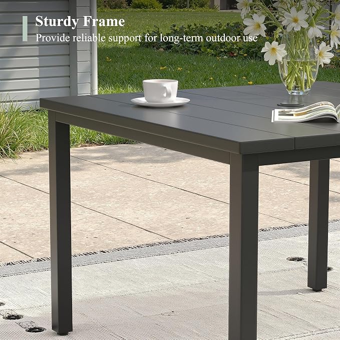 5 Pieces Patio Dining Set, Outdoor Furniture of 40.2" Square Patio Table and Patio Swivel Chairs for Backyard Lawn Garden, Black Table and Mixed Brown Chairs