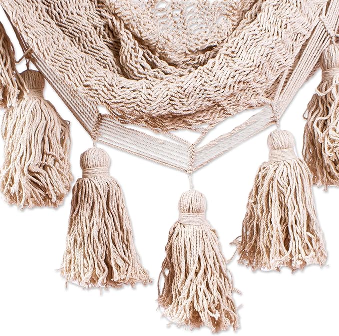 Novica Handmade Ocean Seat in Ivory Cotton Hammock Swing (Single)