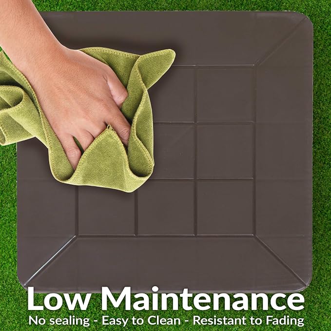 Sunnydaze Adirondack Small Outdoor Side Table for Balcony Essentials - Plastic Square End Table for Outside Patio - Brown