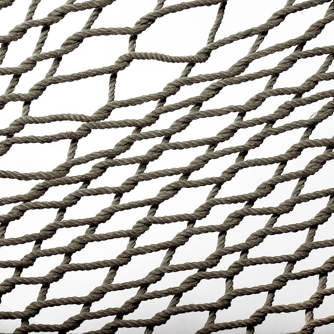 Fab Habitat 12-14 ft Adjustable Quick Dry Recycled Polyester Rope Hammock, Fade Resistant, 2 Person Indoor/Outdoor (460lbs Capacity) for Patio, Poolside, Backyard, Garden, Balcony, Miami - Charcoal