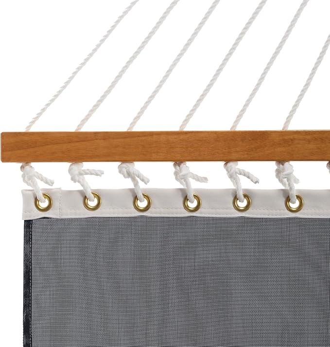 Original Pawleys Island Large Way Navy Sunbrella Quick Dry Hammock with Free Extension Chains & Tree Hooks, Handcrafted in The USA, 400 LB Weight Capacity, 13 ft. x 55 in.