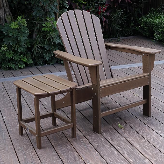 NewTechWood St Charles Teak Plastic Outdoor Side Patio Table