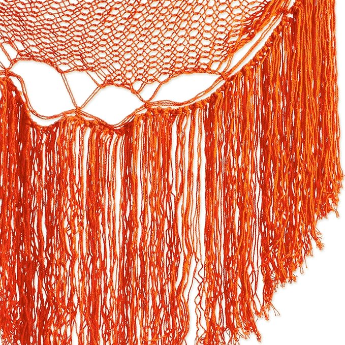 Novica Handmade Sea Breezes in Orange Cotton Hammock Swing