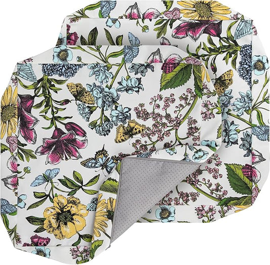 Outdoor Cushion Covers 18 x 18 x 4 inch,Set of 2,Non-Slip Grips Bottom,Replacement Cushion Covers for Garden Patio Furniture Couch Chair,Fade-Resistant Slipcover Only,No Insert(Butterfly Flower)