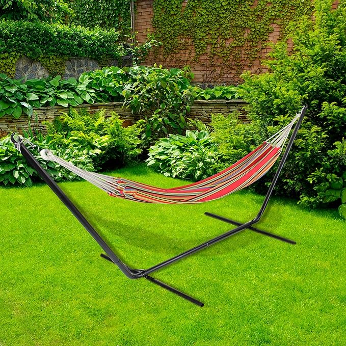 Northlight 77" Red and Yellow Striped Woven Single Brazilian Hammock