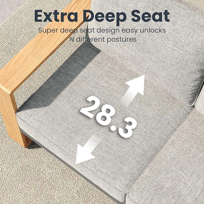 5 Pieces Aluminum Patio Furniture Set, Outdoor Conversation Sets with High Backrest Sofa and Coffee Table for Garden and Backyard