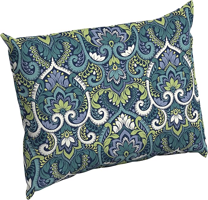 Arden Deep Seat Pillow Back Cushion, 23 x 17, Outdoor/Indoor Replacement Back Cushion, Plush Support, Fade-Resistant, Rain-Proof Patio Furniture Cushion, Sapphire Aurora Blue Damask