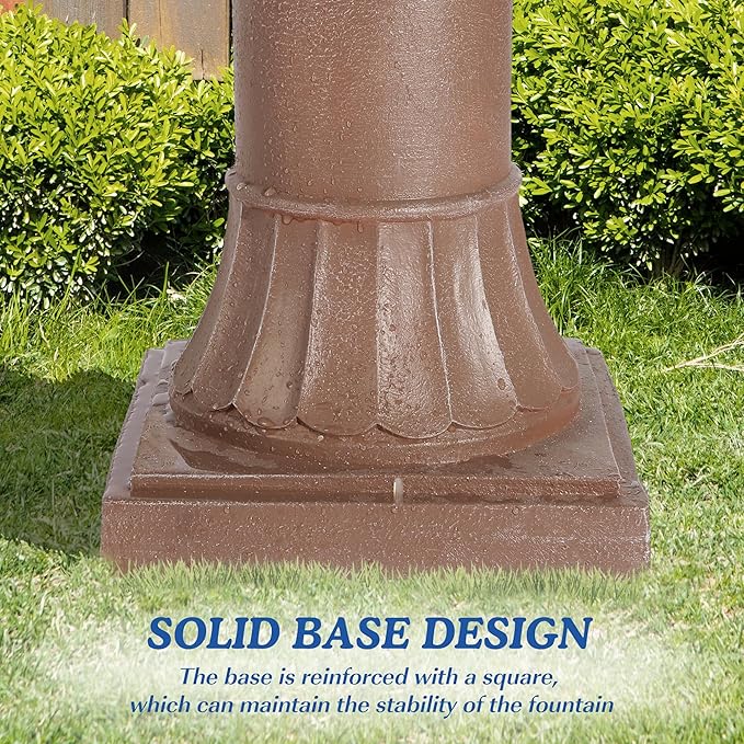Italian Outdoor Water Fountains Garden Decor - 48.4''H Fountains and Waterfalls Outside, Large Cascading Indoor Floor-Standing Resin Bubbler Fountain Features W/Pump for Patio and Yard