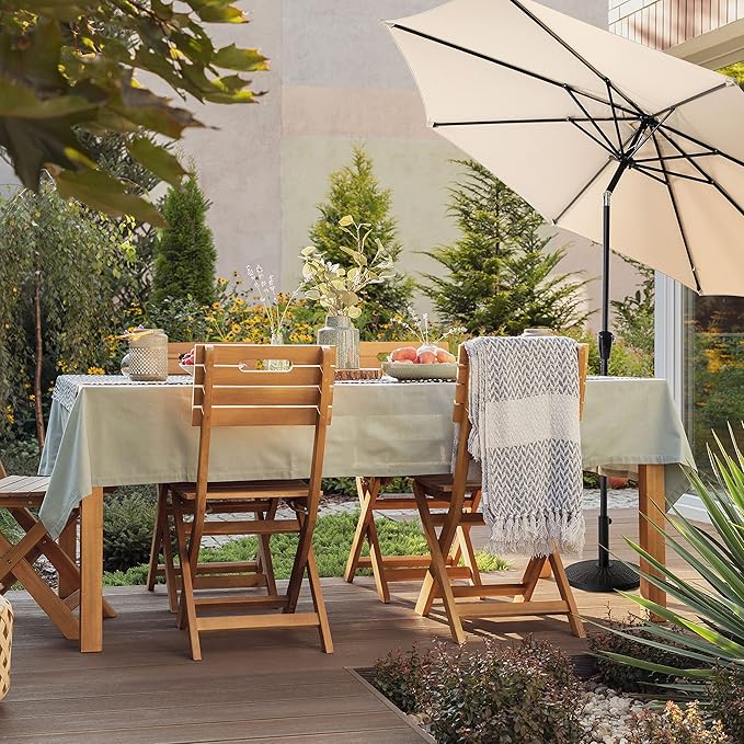 NUU GARDEN 10 ft Outdoor Aluminum Patio Umbrella, Outdoor Table Umbrella with 8 Sturdy Ribs Patio Umbrella with Push Button Tilt and Crank