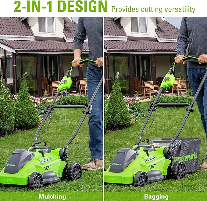 Greenworks 40V 16" TruBrushless™ Cordless Lawn Mower, 4.0Ah Battery and Charger Included & 0.065" Dual Line Replacement String Trimmer Line Spool, 3 Count
